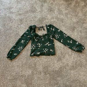 Abercrombie Green Floral Corset Top - S